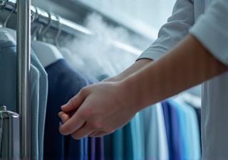 Dry cleaning in progress